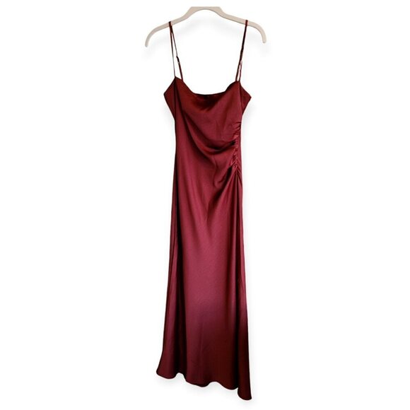 House Of Harlow 1960 Satin Maxi Dress XS Rust - Picture 3 of 9
